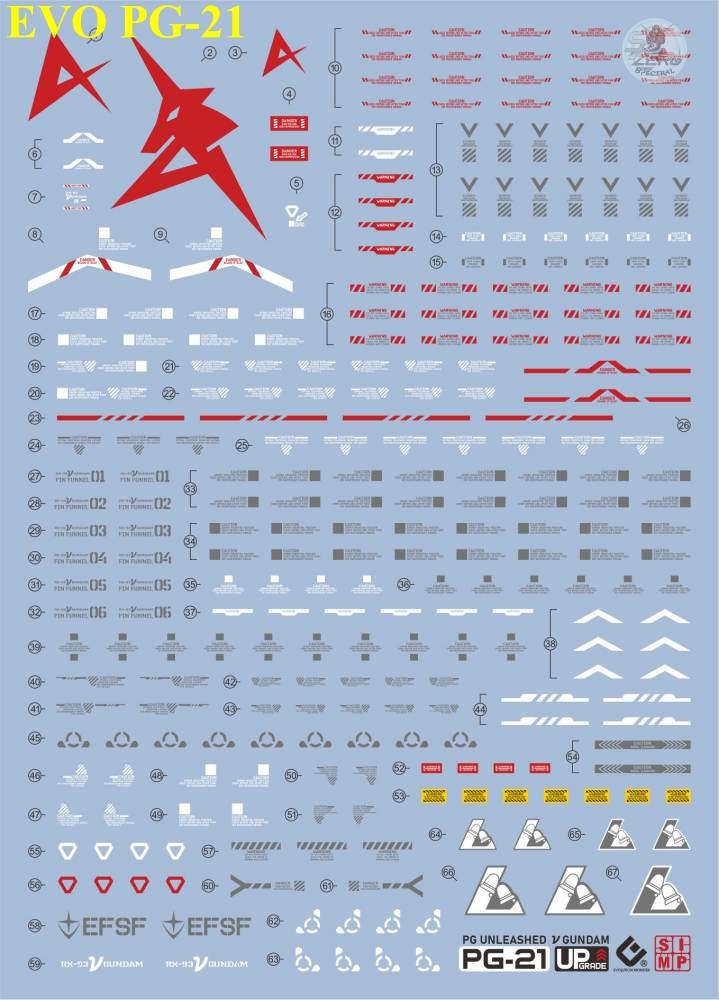 Decal nước PGU UNLEASHED RX93 NU gundam water sticker