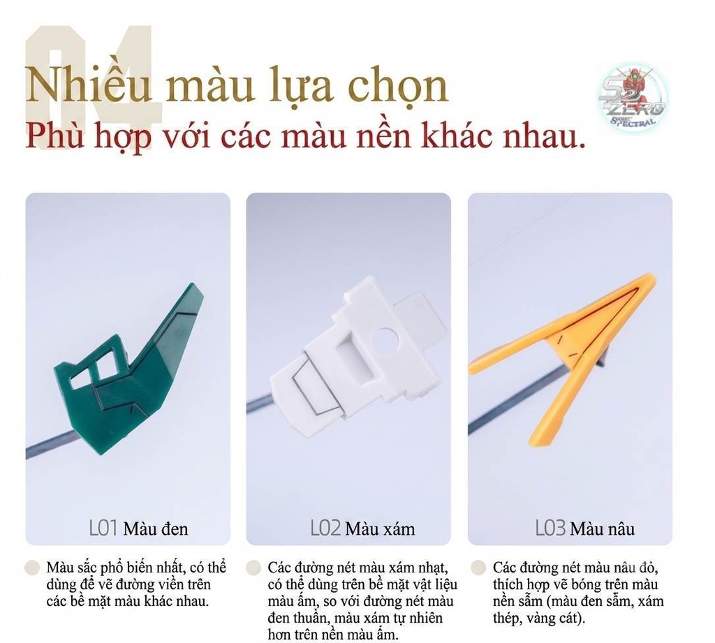 Bút kẻ lằn panel line Gundam Marker 0.3mm Hobby Mio L01 - L03