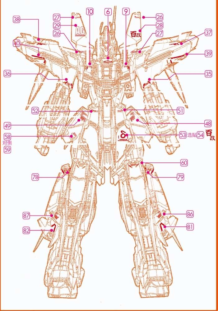 Decal nước Hyaku Shiki Kai MG HG các loại Water Sticker