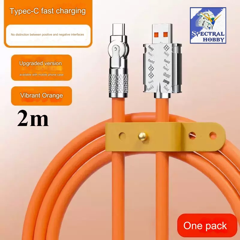 Dây sạc nhanh 120w 180 Degree Rotating USB data Charging Cable USB Type-A Type-C Lightning iphone android