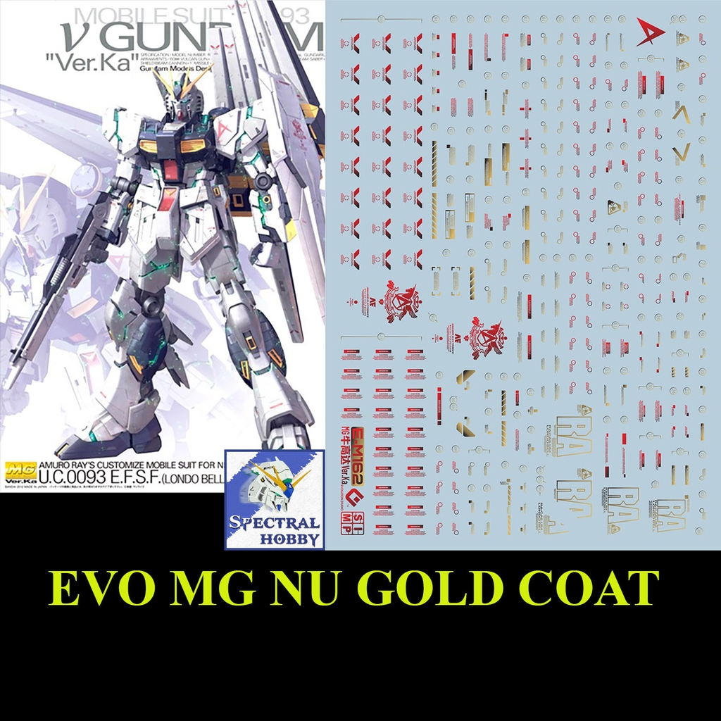 Decal nước dán mô hình MG Hi-Nu RX93 HiNu | Nu | HWS Gundam MB Water stickers