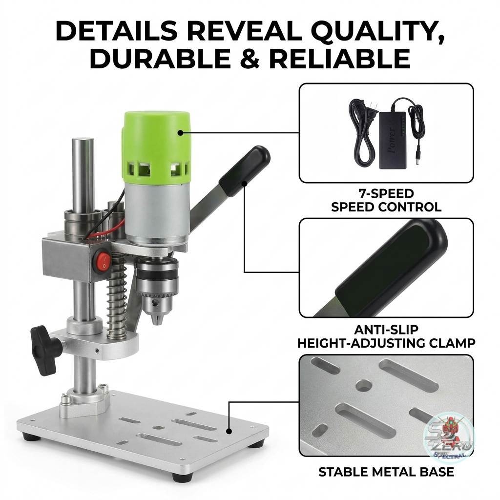 Máy khoan dọc JM802-775 v2 để bàn Table Mini Drill Press Wood Drilling PCB Punching