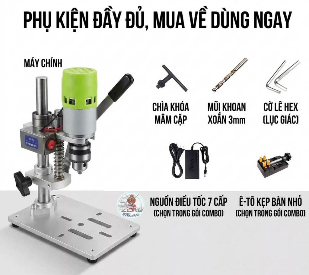 Máy khoan dọc JM802-775 v2 để bàn Table Mini Drill Press Wood Drilling PCB Punching