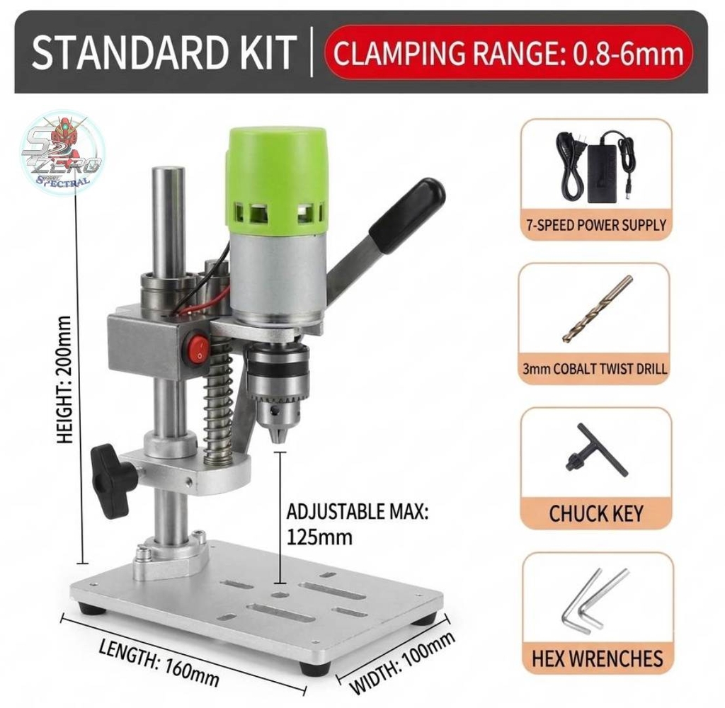 Máy khoan dọc JM802-775 v2 để bàn Table Mini Drill Press Wood Drilling PCB Punching