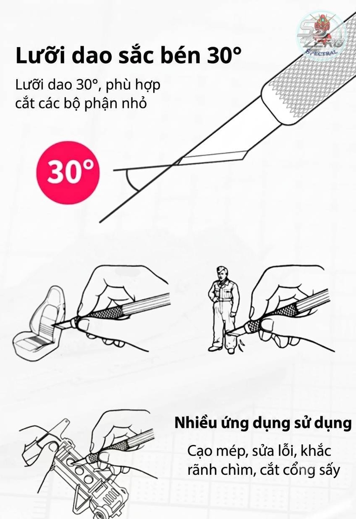 Dao mô hình kỹ thuật UStar Wide Pen Knife (6mm) with 15 blades UA91900