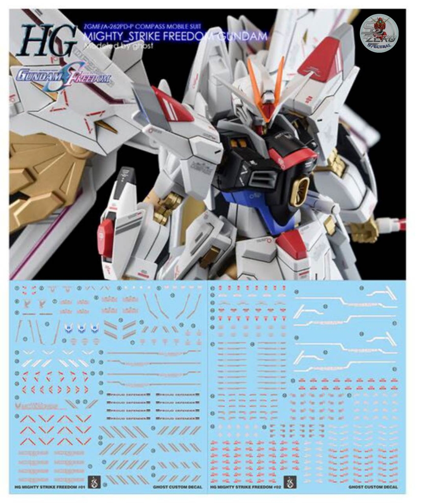 Decal nước Might Strike Freedom gundam MG HG các loại