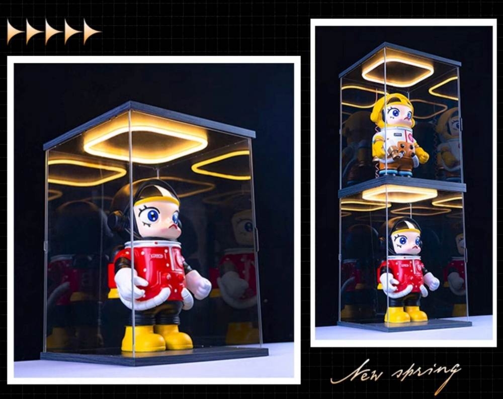 Hộp MICA Guweiti trưng bày mô hình với led trần có cửa mở - display box with light openable door