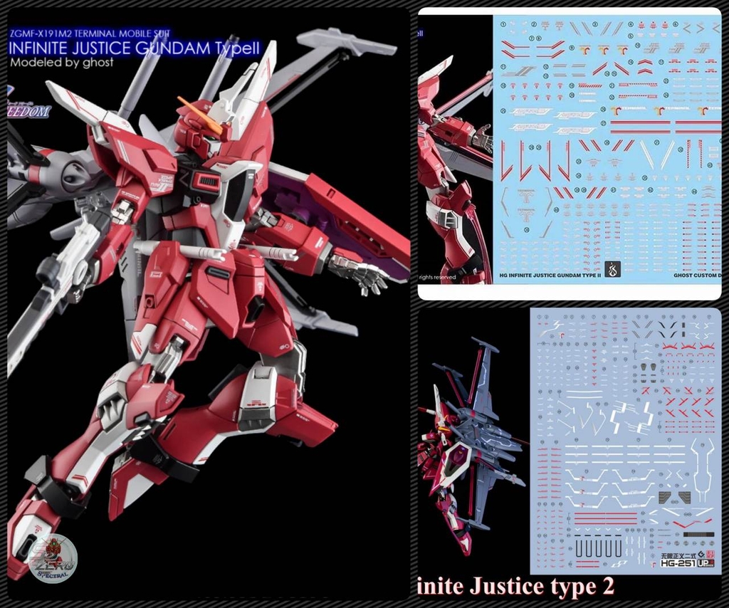 Decal nước HG Infinite Justice Type 2 các loại