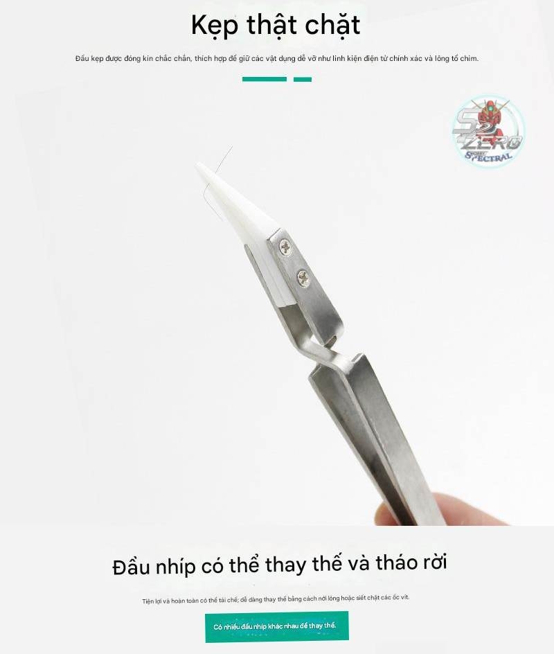 Nhíp sứ kẹp gắp linh kiện tự giữ - nhịp ngược Ceramic tweezers interchangeable cross-shaped heads