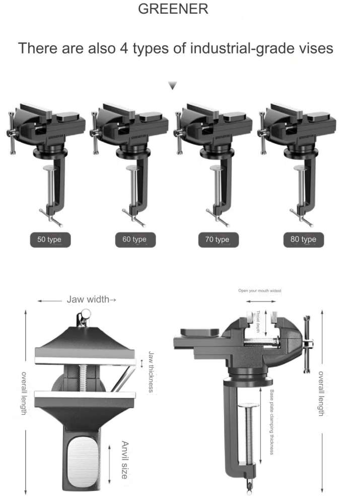 Dụng cụ Eto kẹp kèm đe Greener Mini Bench Dual-Purpose Table Clamp-on Vise With 360