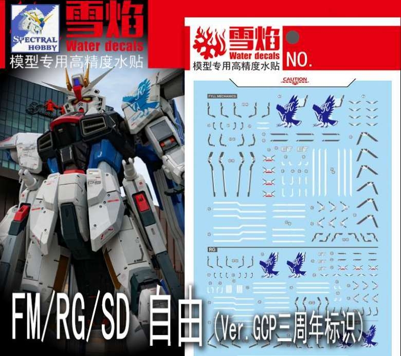 Decal nước dán mô hình MG FREEDOM Gundam FM SD các loại - Water sticker