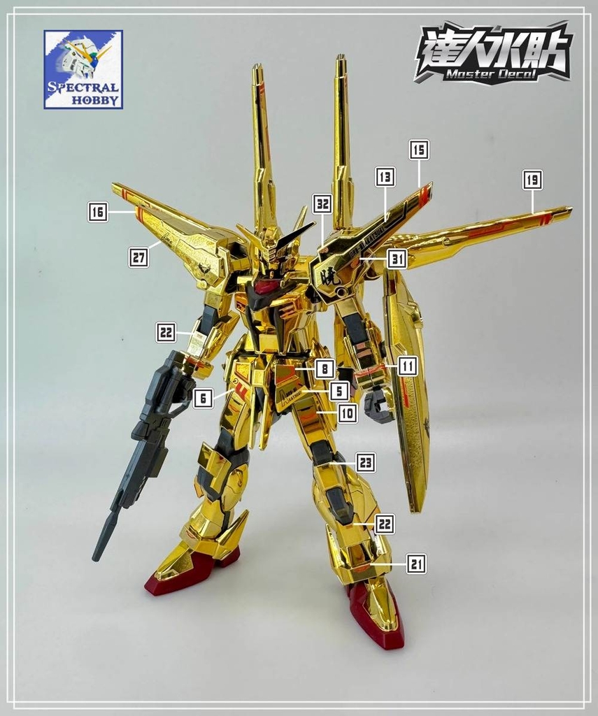 Decal nước dán mô hình AKATSUKI gundam MG RG HG các loại water sticker