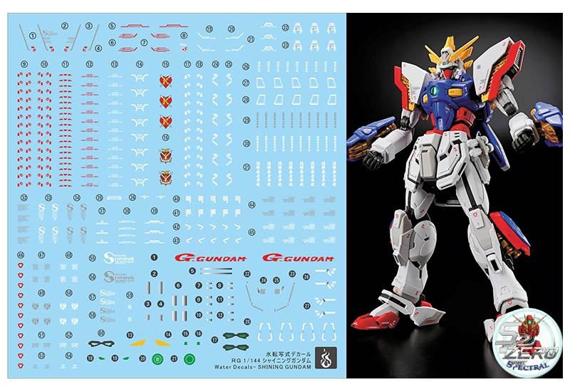 Decal nước dán mô hình Shining gundam mg rg water sticker