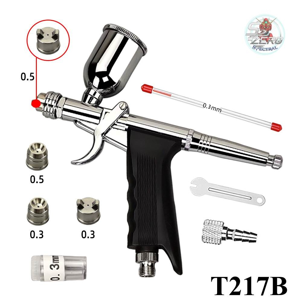 Bút sơn dạng quạt WB T217 pen Airbrush 0.5mm PS290 double nozzle round fan-shaped atomizing