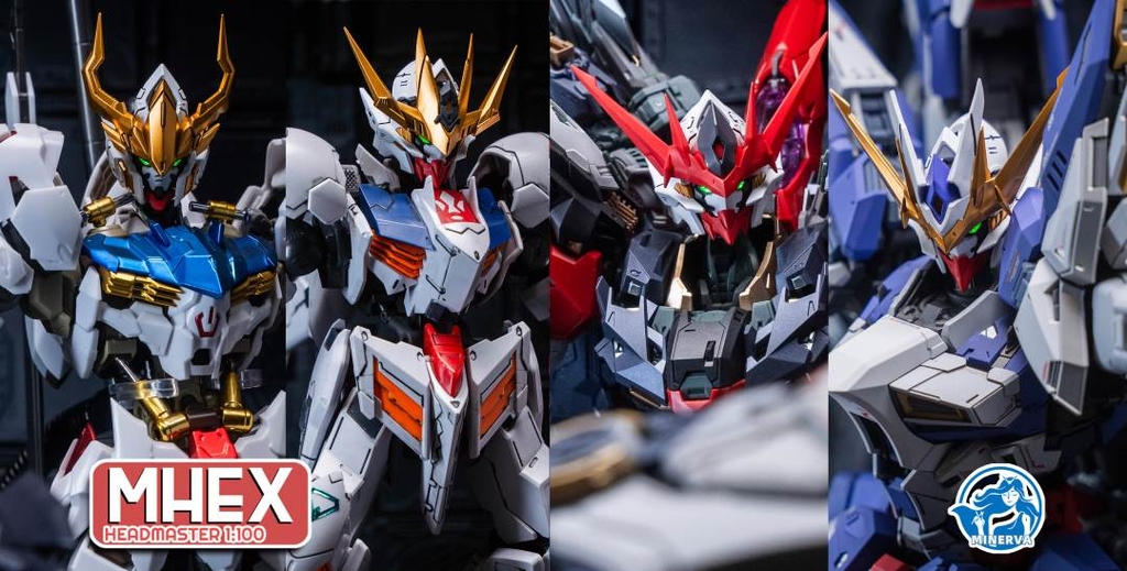Set đầu head 1/100 MHEX HEADMASTER Vajra 04 Barbatos Wolverine - Minerva (+led)
