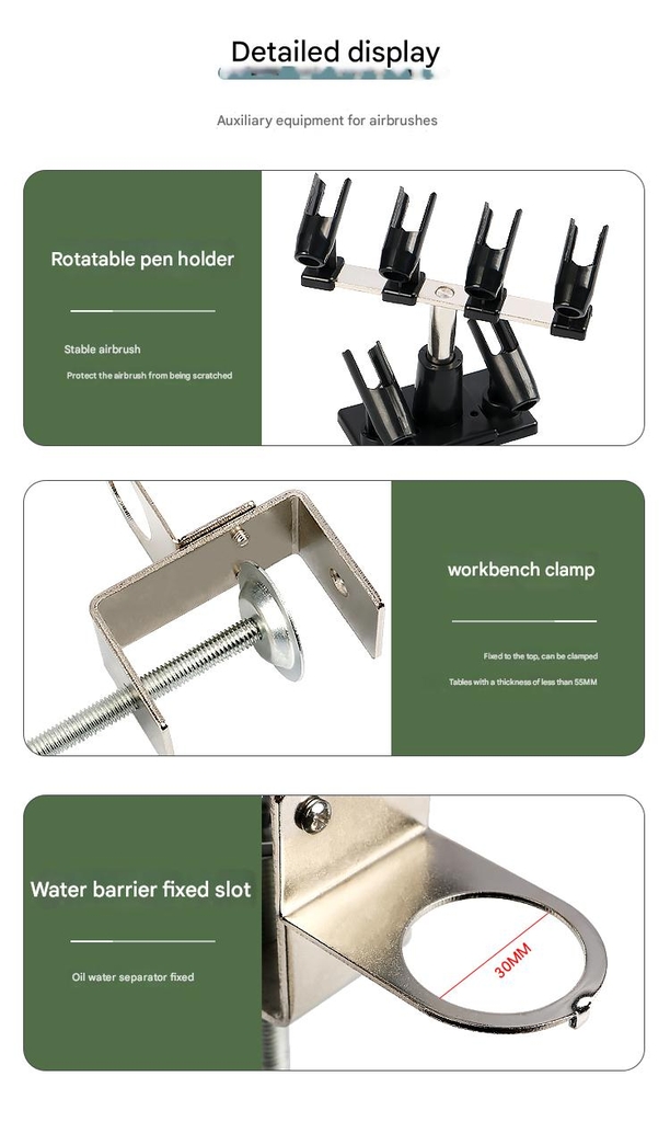 Dụng cụ gác bút sơn Holder pen airbrush placement rack fixed table clamp bracket