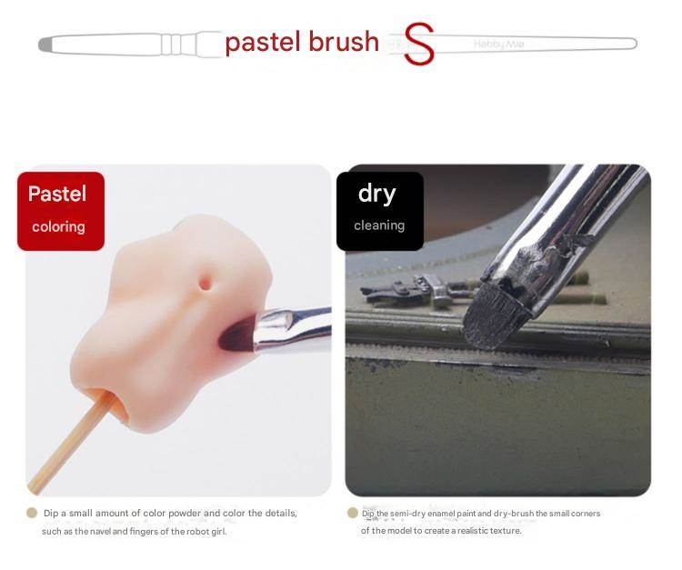 Bút cọ vẽ sơn mô hình hand drawbrush multi-function brush pastel coloring paint dry sweep Hobby Mio