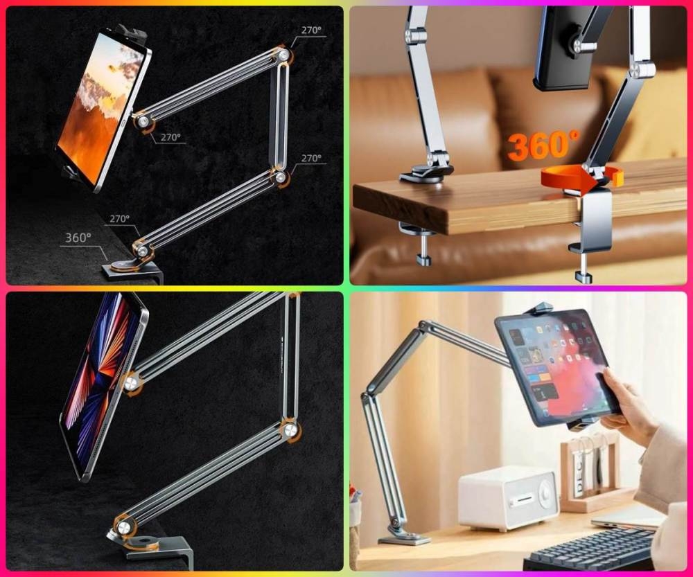 Giá Đỡ Arm nâng Điện Thoại Máy Tính Bảng CT9 Aluminum Alloy Bracket 360 Degree Universal stand for phone tablet stand adjustable