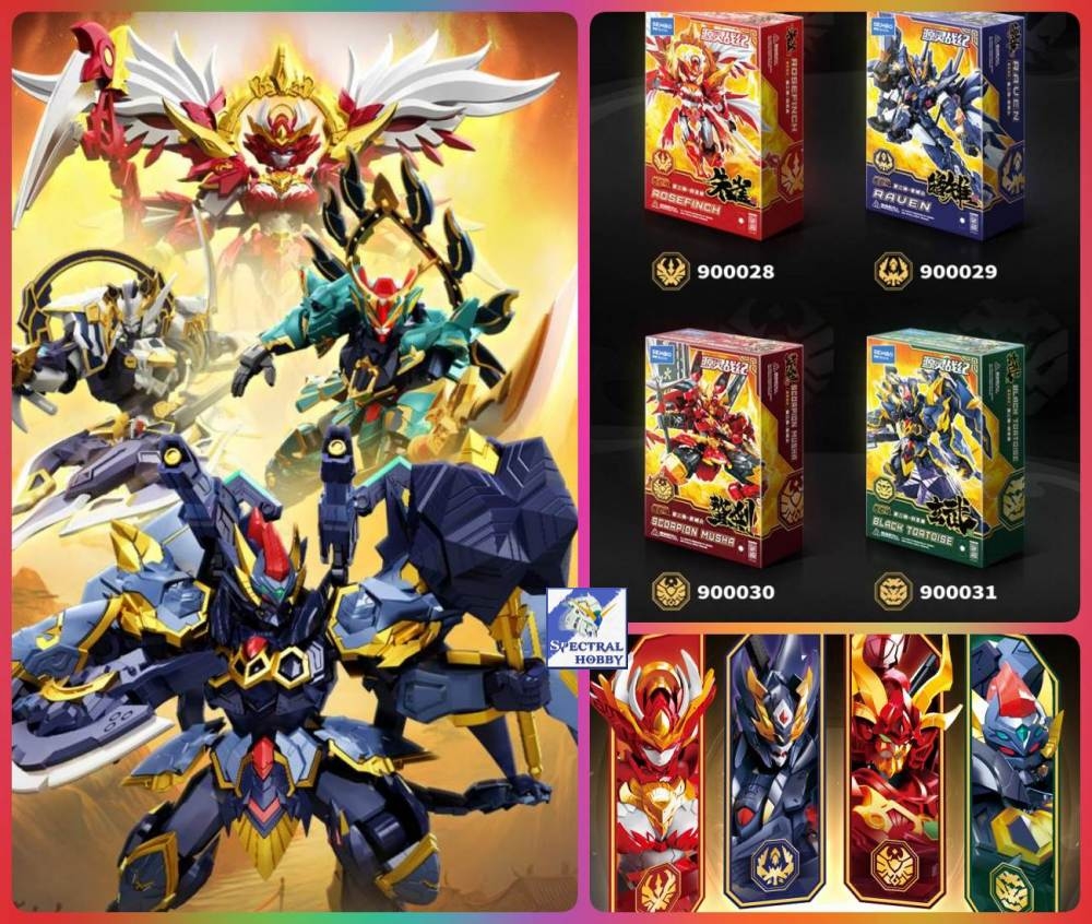 Mô hình lắp ráp Origin Spirit War Chronicles Rosefinch Raven Scorpion musha Black Tortoise SEMBO BLOCK