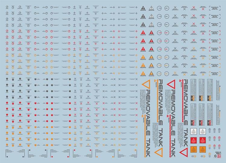 Decal nước EVO NC06 General Warning Caution MG HG RG series UV Water sticker