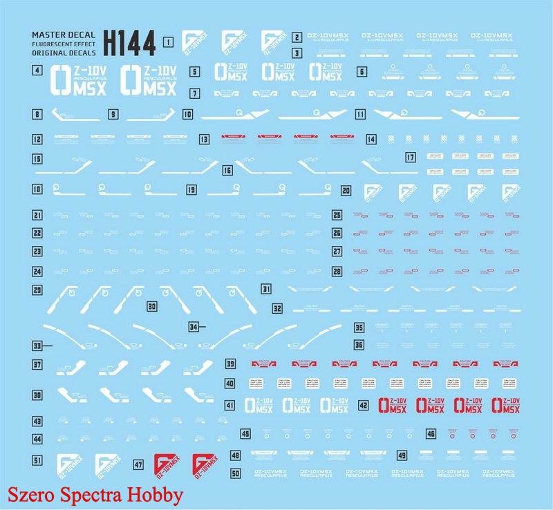 Decal nước HG AESCULAPIUS OZ-10VMSX GUNDAM