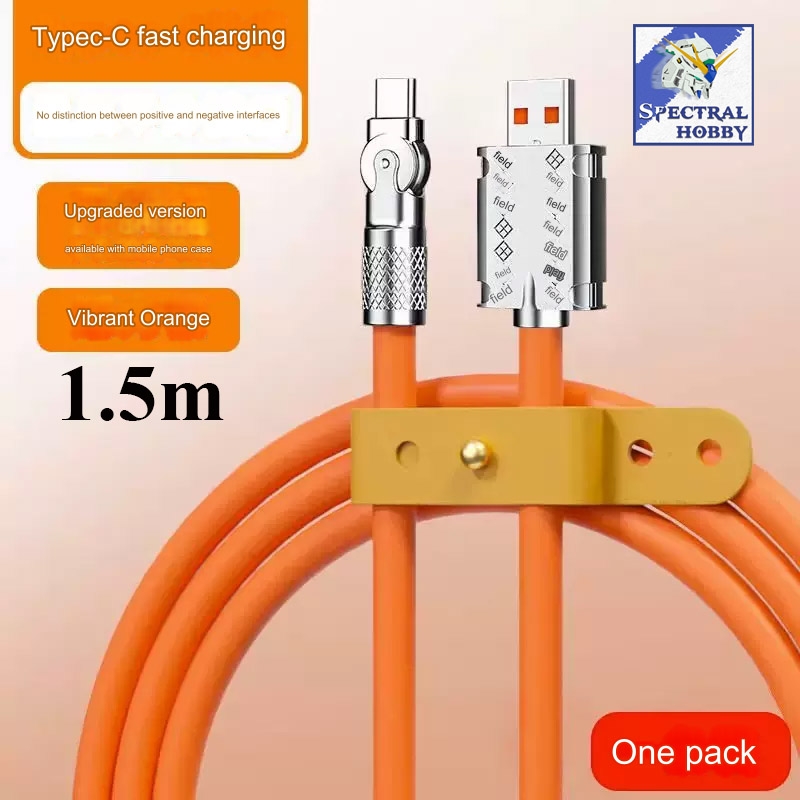 Dây sạc nhanh 120w 180 Degree Rotating USB data Charging Cable USB Type-A Type-C Lightning iphone android
