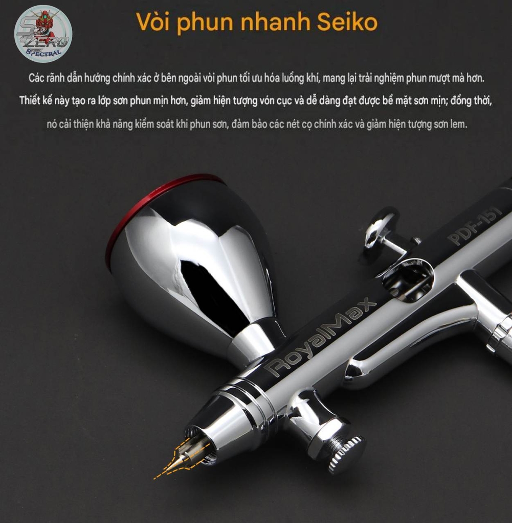 Bút sơn Royal Max Airbrush PDF-151 0.3mm Dual-Action
