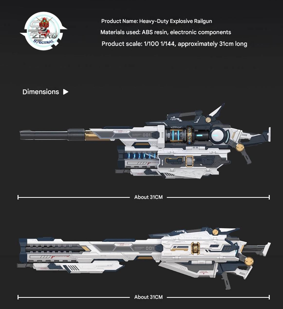 Phụ kiện Heavy Electromagnetic Raigun 1/100 1/144 1/72 mega hyper bazooka launcher nu hinu
