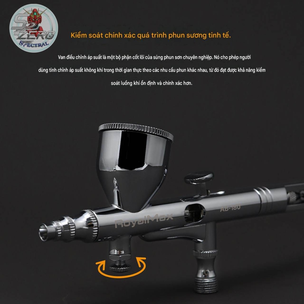 Bút sơn Royal Max Airbrush AB-180 0.2/0.3/0.5mm Dual-action