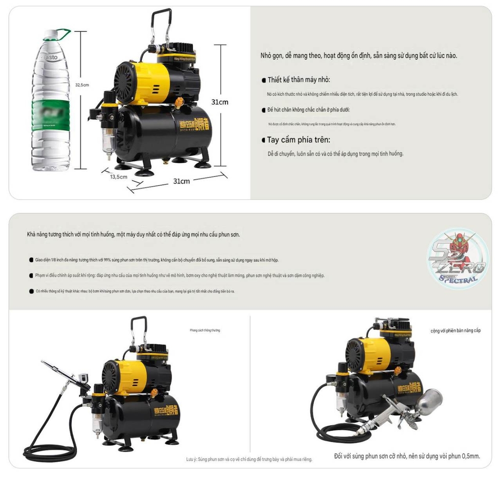 Máy nén khí RoyalMax TC-80T Aircompressor Airbrush sơn mô hình