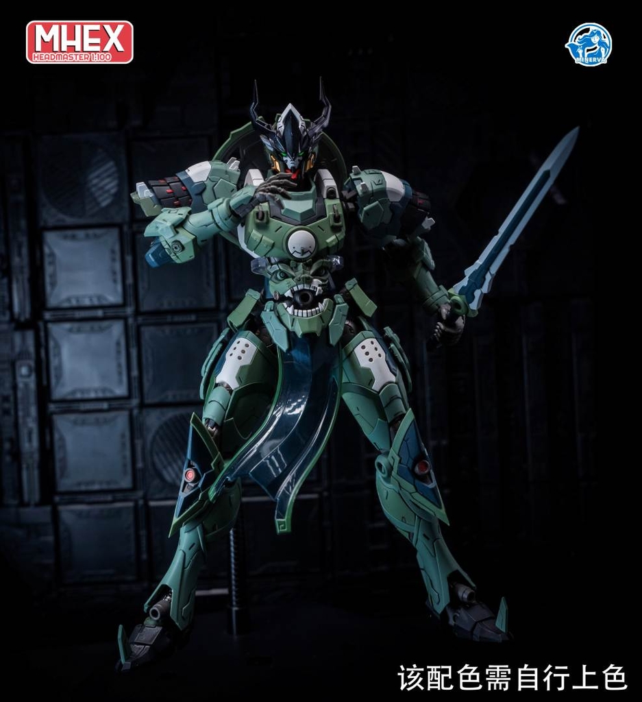 Set đầu head 1/100 MHEX HEADMASTER Vajra 04 Barbatos Wolverine - Minerva (+led)