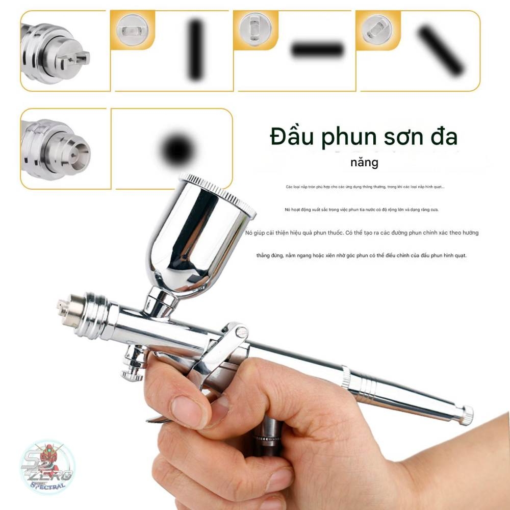 Bút sơn dạng quạt WB T217 pen Airbrush 0.5mm PS290 double nozzle round fan-shaped atomizing