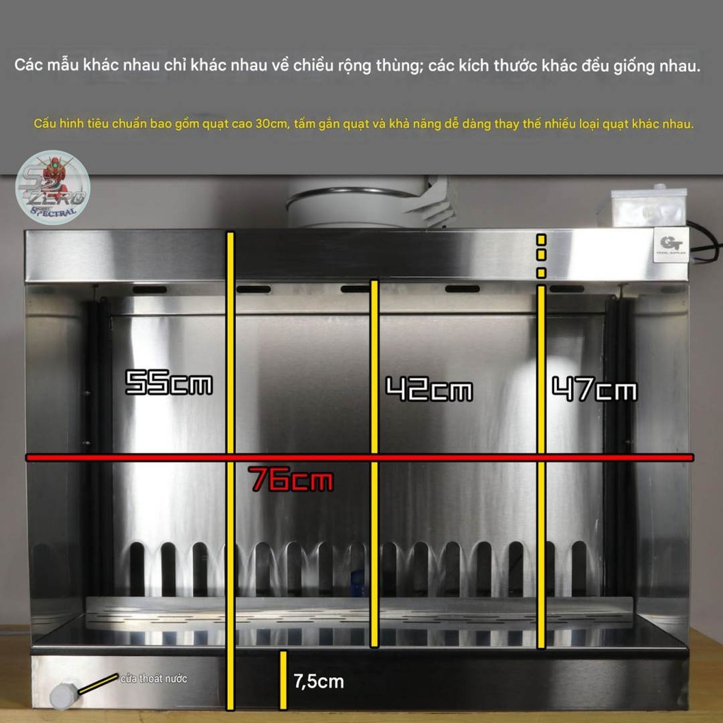 Hộp hút mùi sơn áp lực âm GT Model Supreme all-stainless steel negative pressure water curtain box