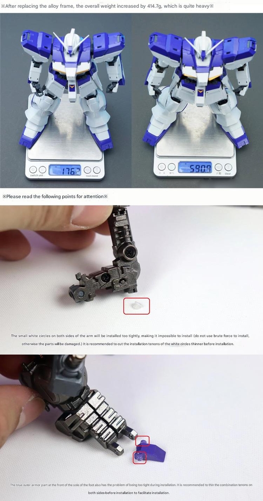 Bộ Metal Frame cho MG HiNu RX93-v2 ver Ka PFS03 Hi-Nu Point Factory