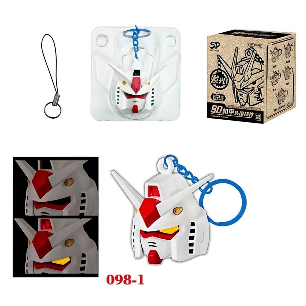 Móc khóa gundam có led SD Mecha Head Key Chain (rx78, unicorn, freedom, aerial,..)