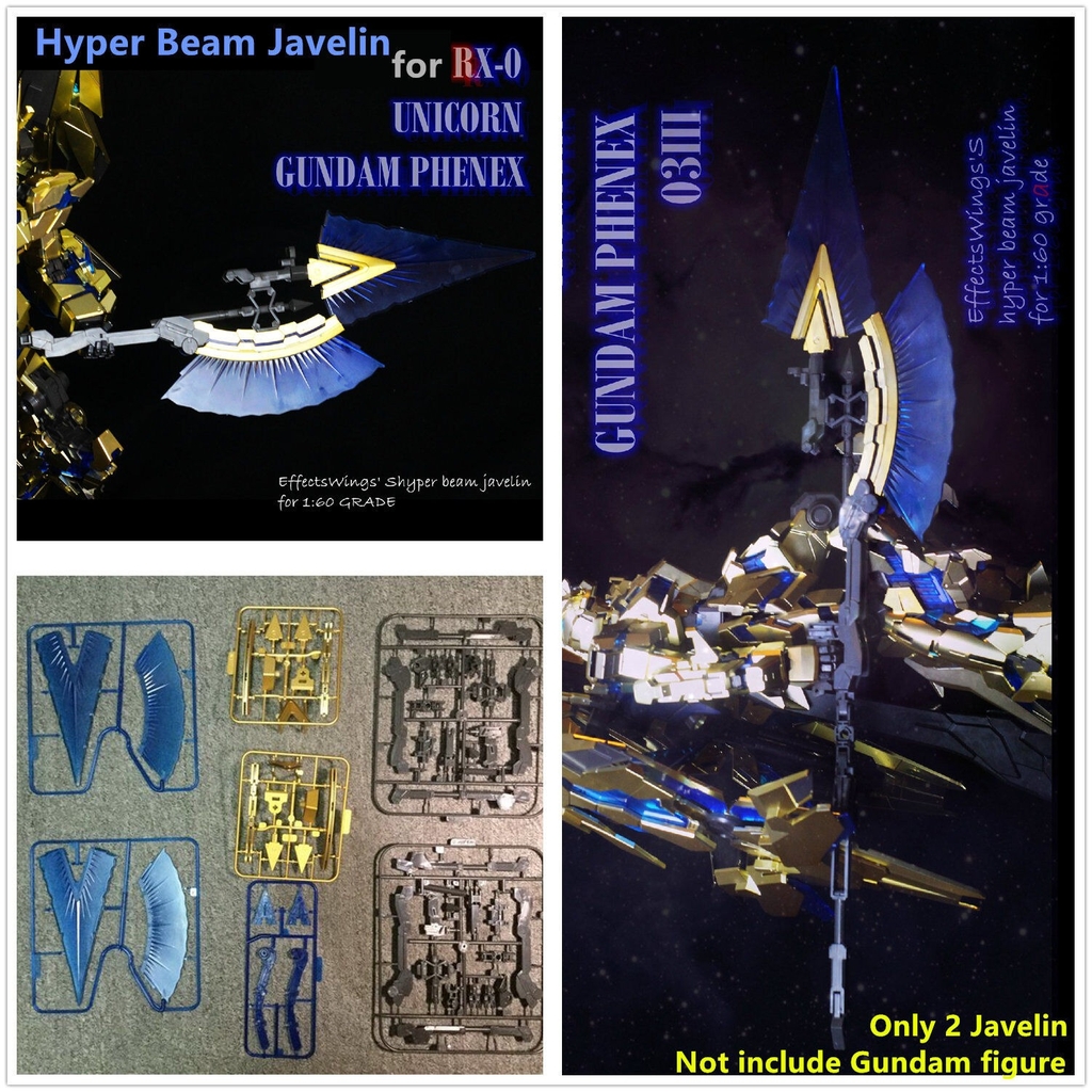 Phụ kiện lắp ráp PG 1/60 HYPER BEAM JAVELIN x2 Tomahawk giáo thương cho gundam Unicorn Banshee Phenex