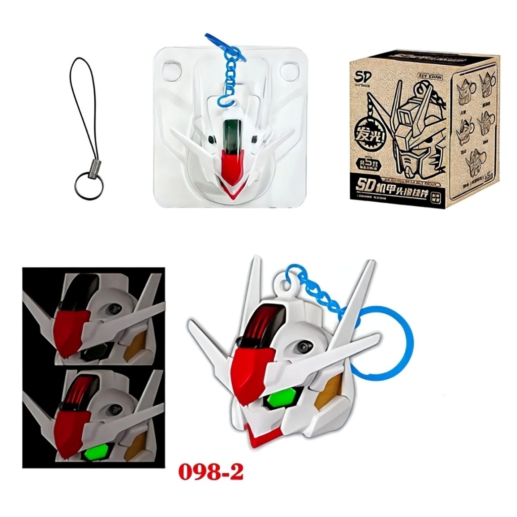 Móc khóa gundam có led SD Mecha Head Key Chain (rx78, unicorn, freedom, aerial,..)