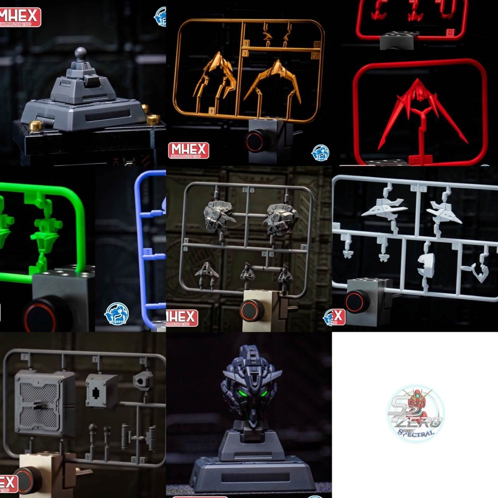 Set đầu head 1/100 MHEX HEADMASTER Vajra 04 Barbatos Wolverine - Minerva (+led)