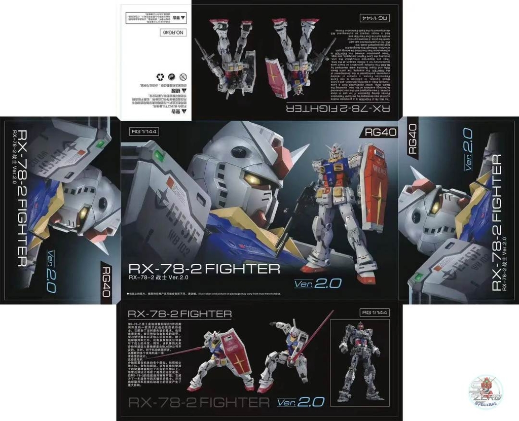 Mô hình lắp ráp RG 1/144 RX-78-2 gundam RX78 2.0 - Gaogao model