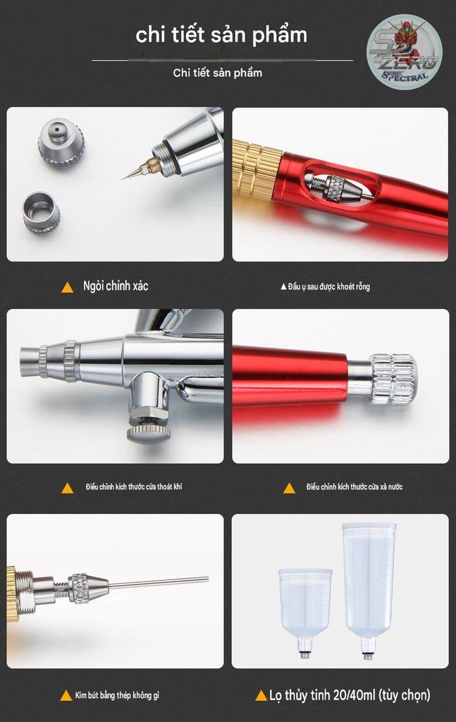 Bút sơn mô hình ENSJ Pen Airbrush SJ81 SJ-81 0.3mm Double Action
