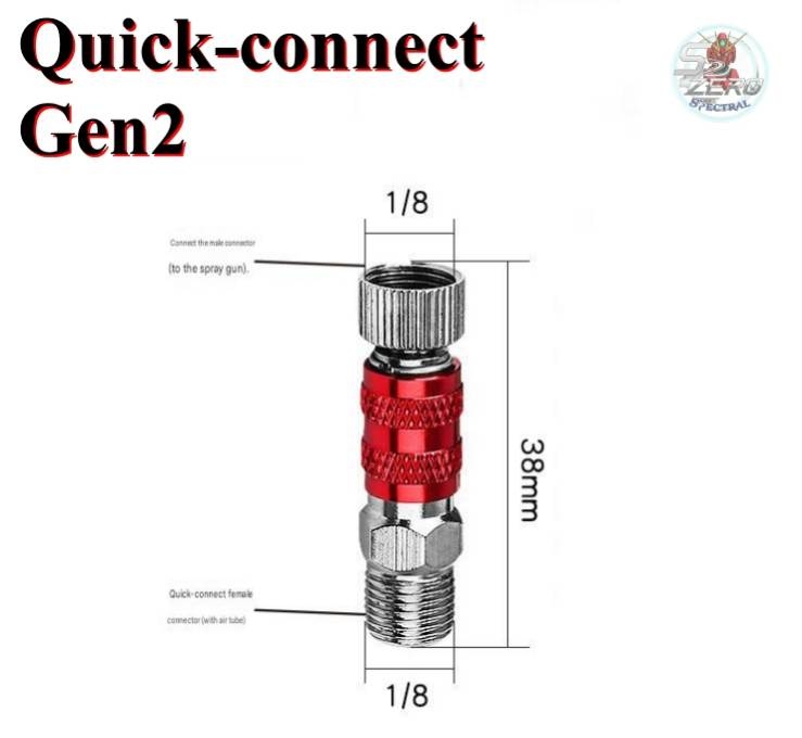Bộ lắp tháo rút bút sơn thay nhanh airbrush quick plug connector