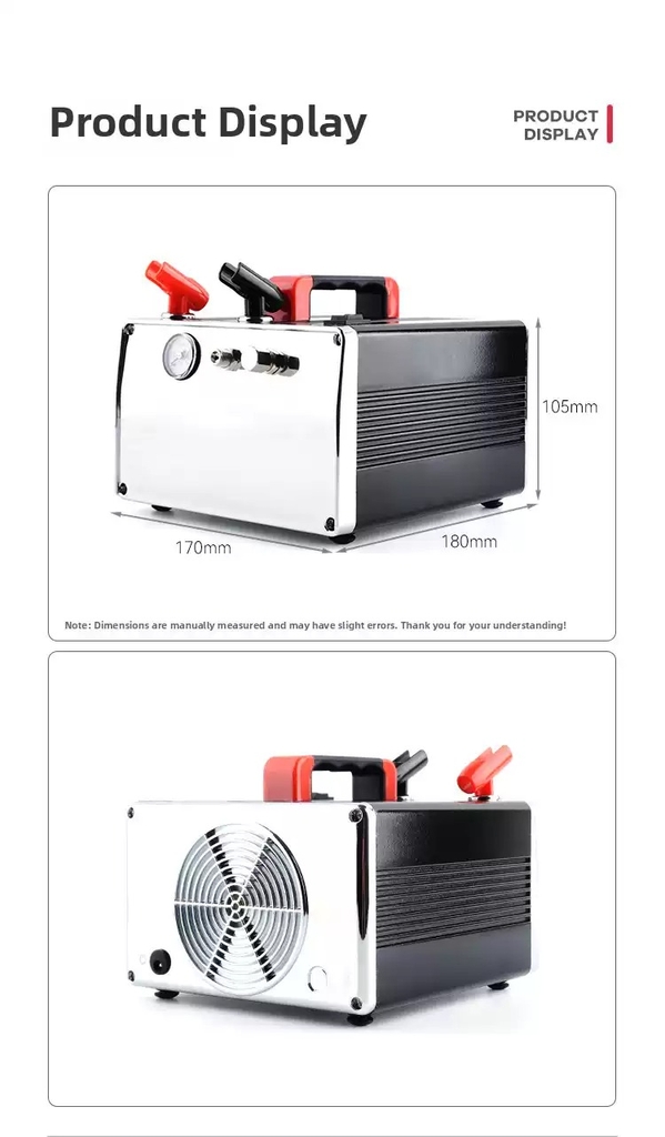 Máy nén khi mini Airbrush Compressor Pump HS317 with Storage Tank Battery 2000 MA