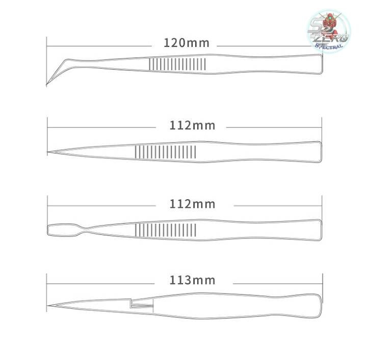 Bộ nhíp Ustar 4in1 UA-90016 Model Special Tweezers Set Water Sticker Reverse Straight Curved