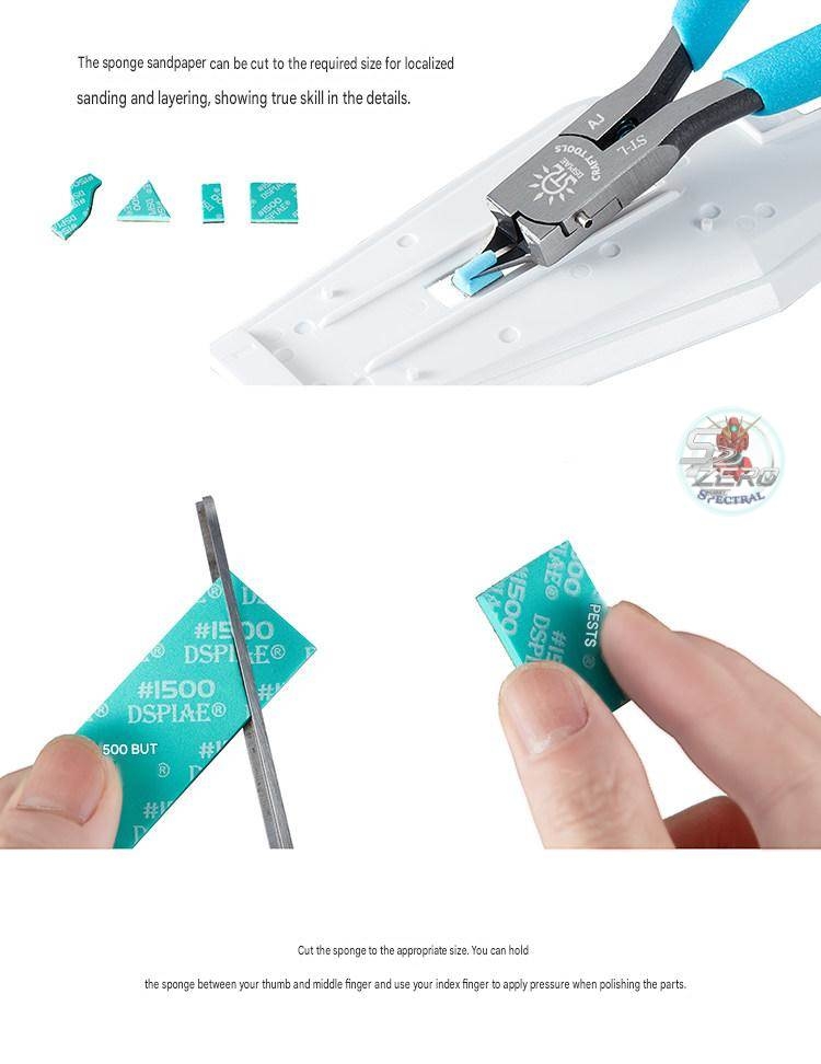 Nhám xốp cắt sẵn DSPIAE dày 2mm set 5pcs Sponge Sandpaper 180~2500#