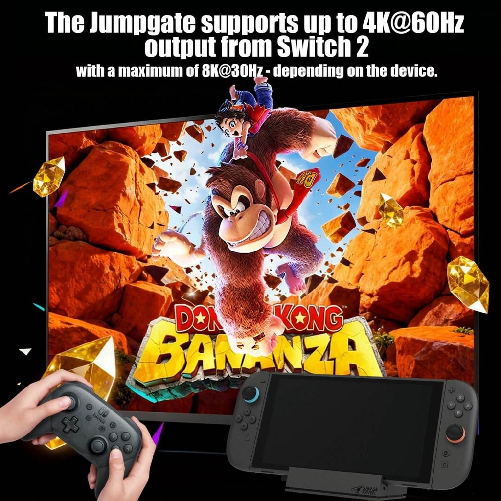 Dock xuất hình Savage Raven Skull & Co Jumpgate cho Nintendo Switch 2, Handheld gaming