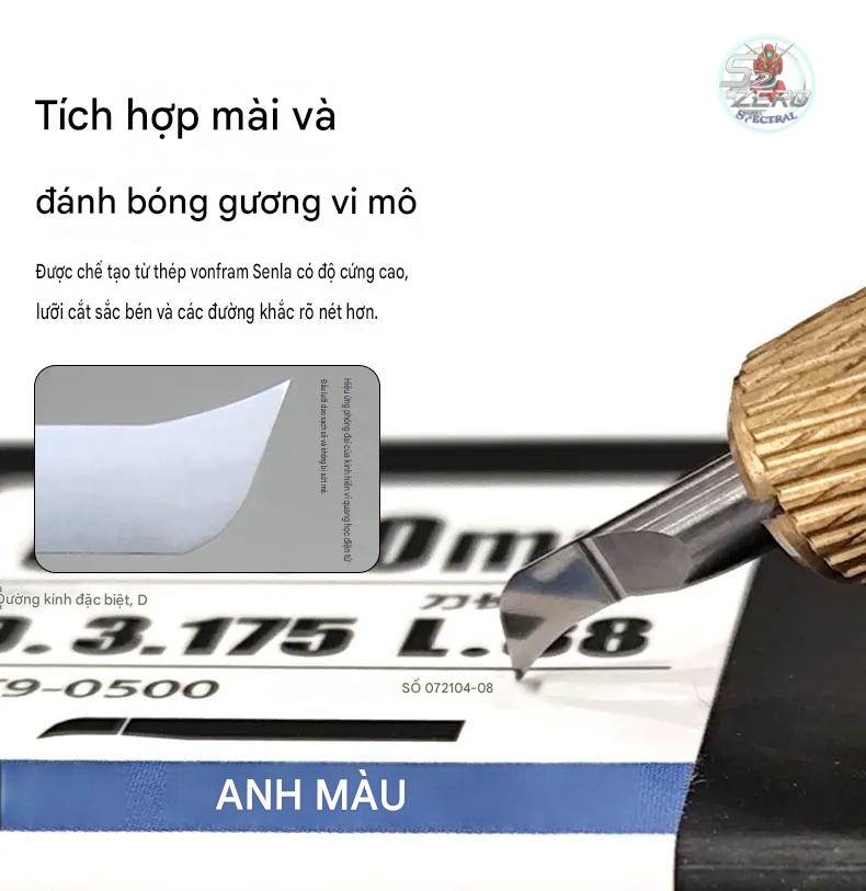Tạo line detail Chisel lưỡi câu KURAKAWA 0.1-1.0mm ET9 Hook Line Knife + cán