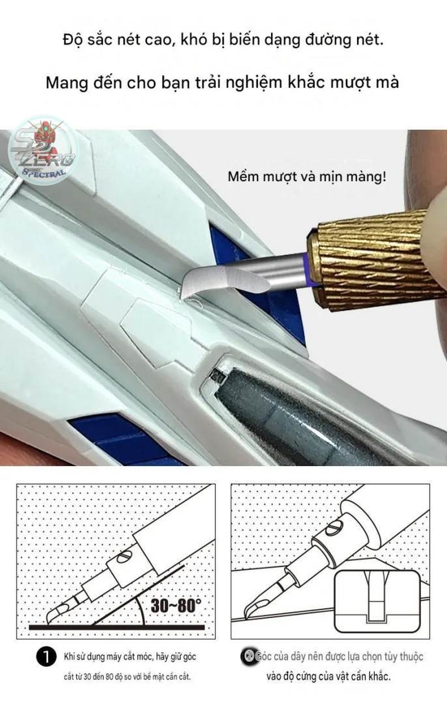 Tạo line detail Chisel lưỡi câu KURAKAWA 0.1-1.0mm ET9 Hook Line Knife + cán