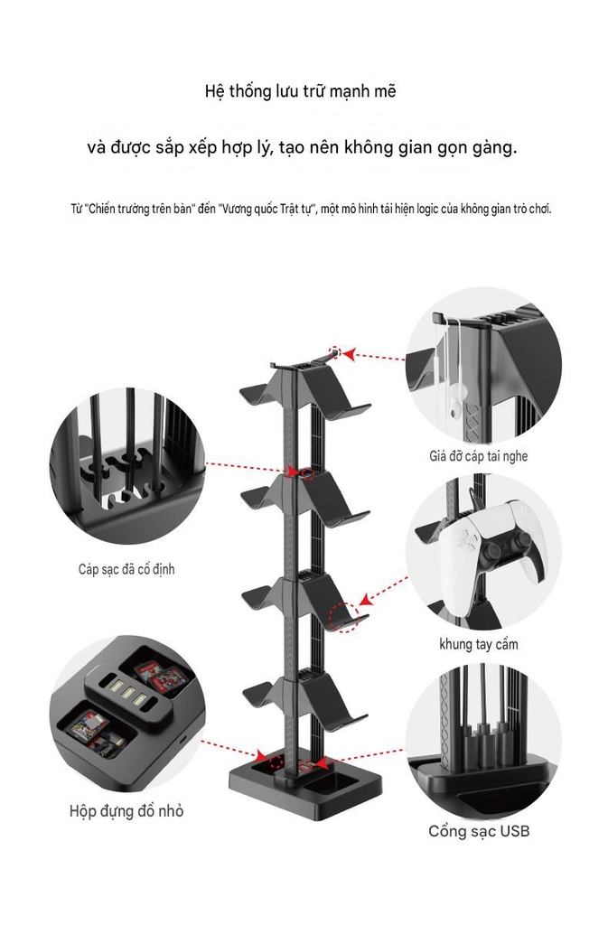 Giá đỡ tay cầm Iplay Gamepad Storage Stand *8 kèm sạc Charging *3 HBS-2846