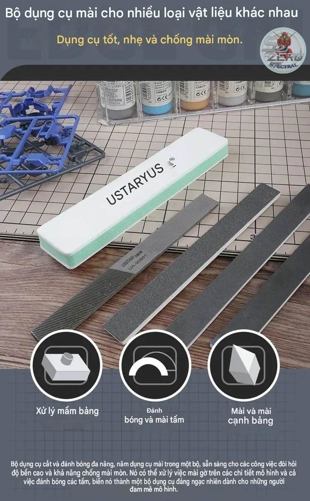 Bộ dụng cụ USTAR set mài nhám dũa siêu mịn UA90691 Metal sander hobby tools