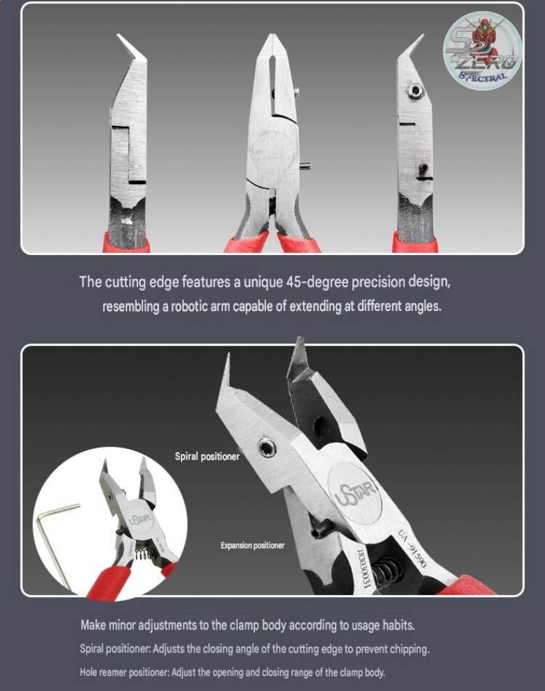 Kìm cong 1 lưỡi mỏng 45 độ USTAR UA91590 Cutter Single Edge Curved Pliers